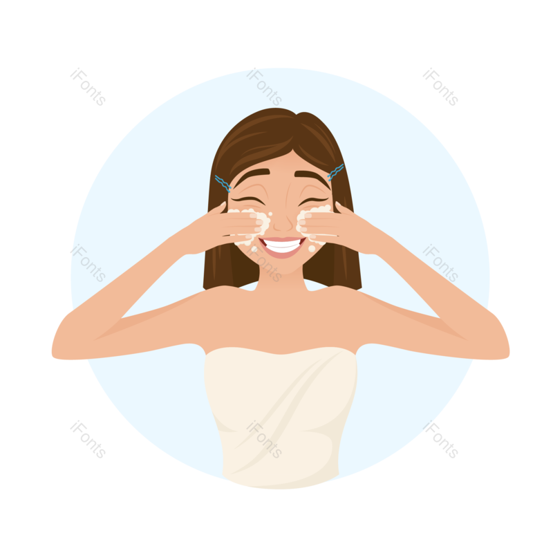 护理图片,化妆元素,美妆PNG,卡通女孩免抠素材